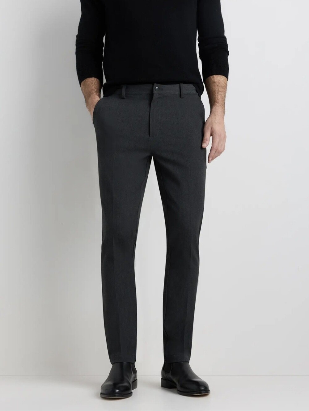 Quince Mens Pants 36/28 Ultra Stretch 24/7 Smart Chino Dark Charcoal NWT